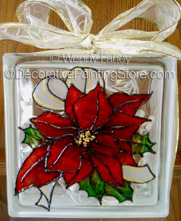 Poinsettia Glass Block ePacket - Wendy Fahey - PDF DOWNLOAD